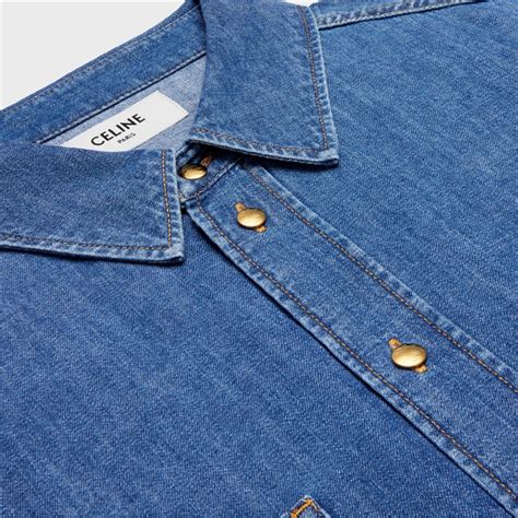 celine shirtje|Celine denim shirts.